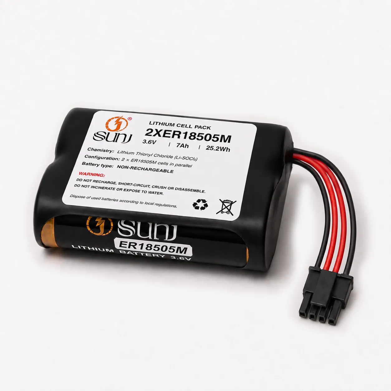 2XER18505M 3.6V 7Ah Siren Battery Pack